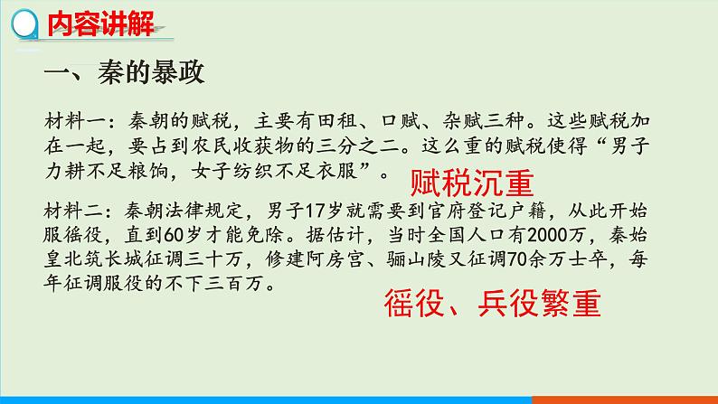 人教部编版历史七年级上册  10《秦末农民大起义》课件04