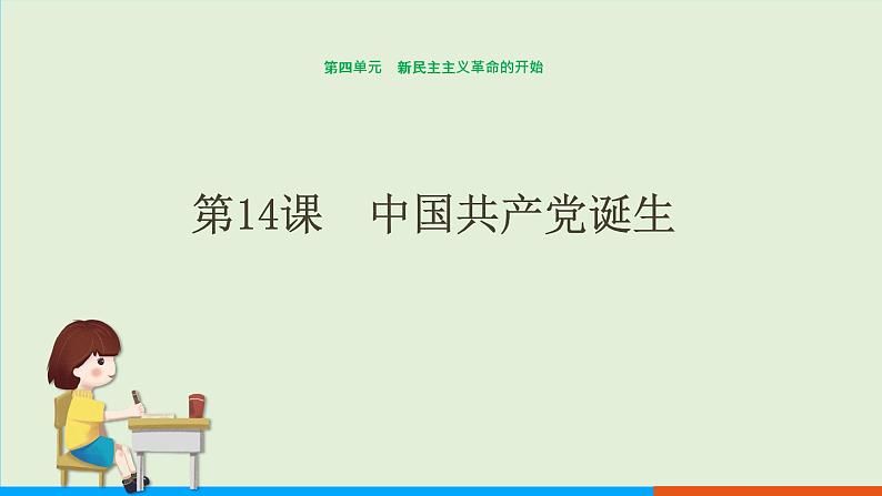 人教部编版历史八年级上册  14《中国共产党诞生》课件01