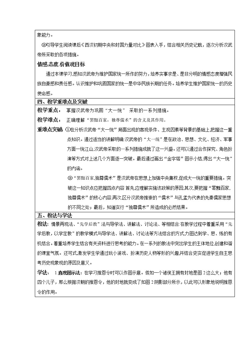 《汉武帝巩固大一统王朝》教学设计—查宏志02