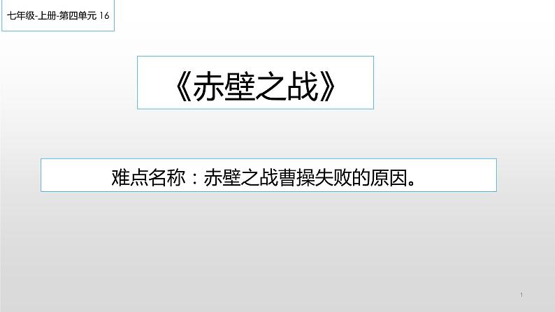 部编版 历史 七年级上册 赤壁之战(1)（课件）第1页