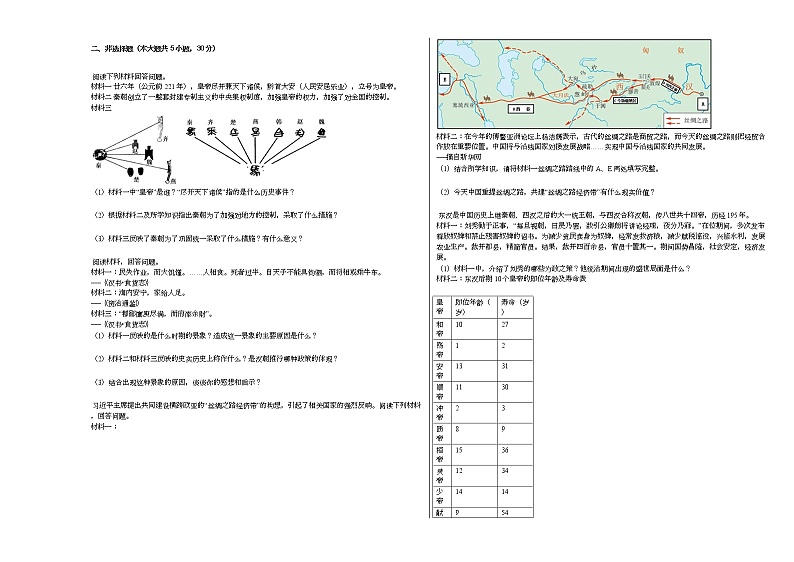 2020-2021学年河南省新乡市原阳县七年级（上）期末历史试卷部编版第2页