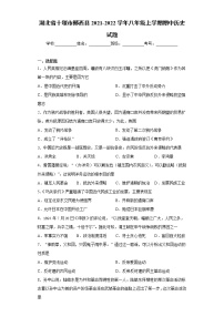 湖北省十堰市郧西县2021-2022学年八年级上学期期中历史试题（word版 含答案）