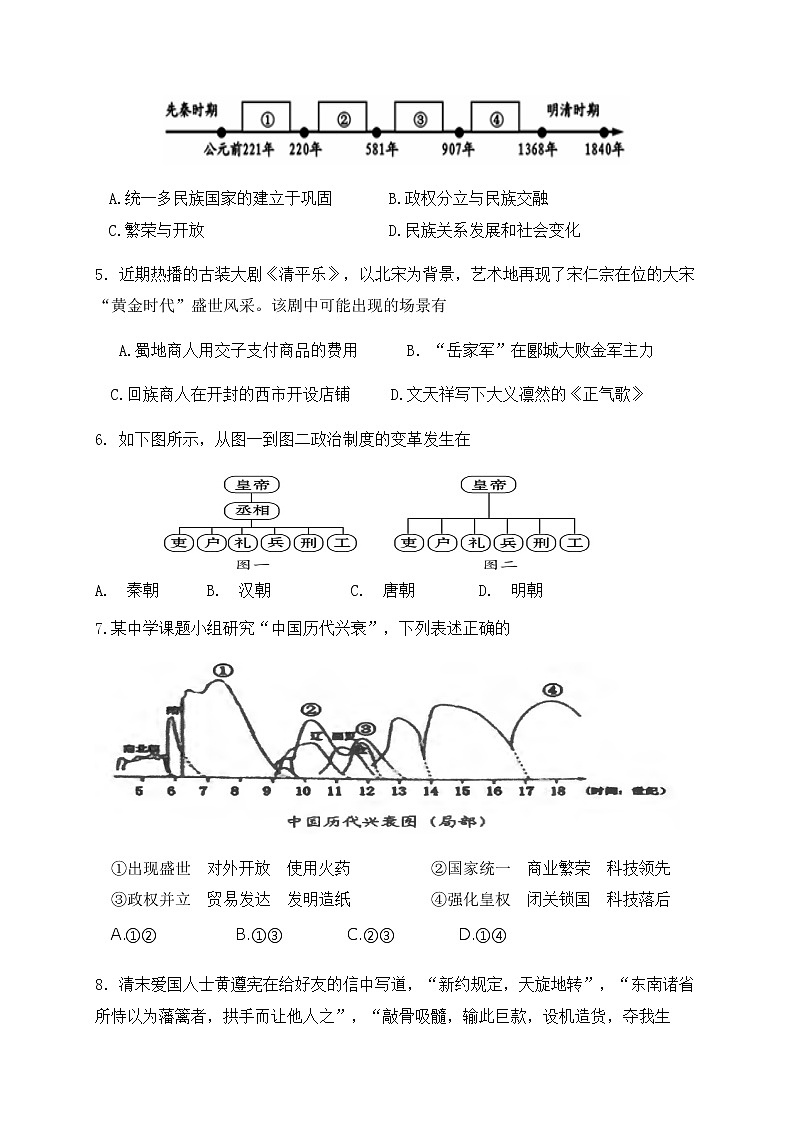 江苏省张家港市梁丰初级中学2020届九年级中考二模考试历史试题及答案02