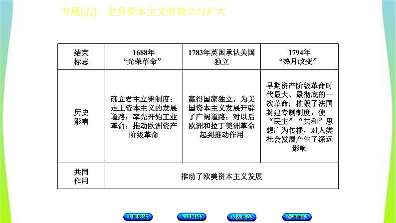 中考历史二轮复习专题(五)世界资本主义的确立与扩大　课件PPT05