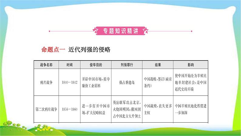 山东省中考历史总复习专题一近代西方列强的侵略和优质课件PPT04