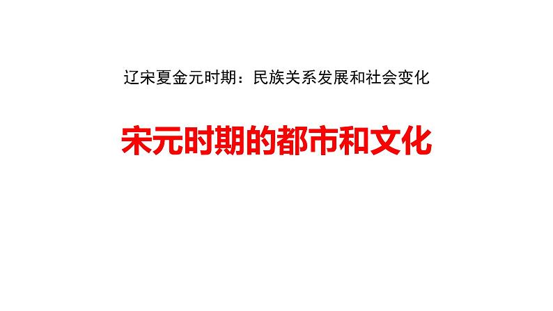 部编版七年级历史下册第12课 宋元时期的都市和文化课件第1页
