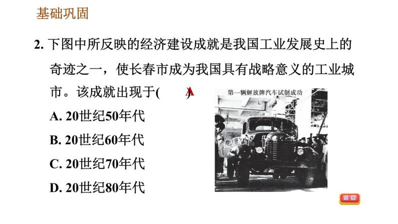 人教版八年级下册历史 第2单元 第4课　新中国工业化的起步和人民代表大会制度的确立 习题课件05