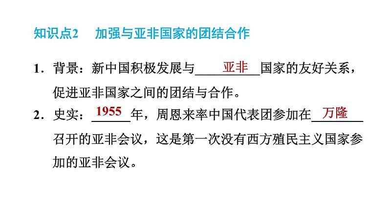 人教版八年级下册历史 第5单元 第16课　独立自主的和平外交 习题课件第4页