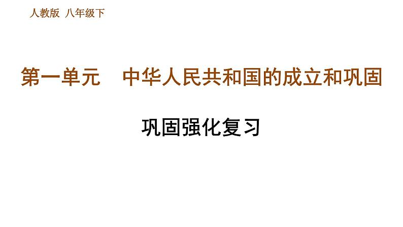 人教版八年级下册历史 第1单元 第一单元巩固强化复习 习题课件01