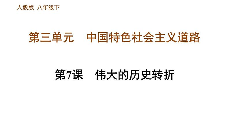 人教版八年级下册历史 第3单元 习题课件01