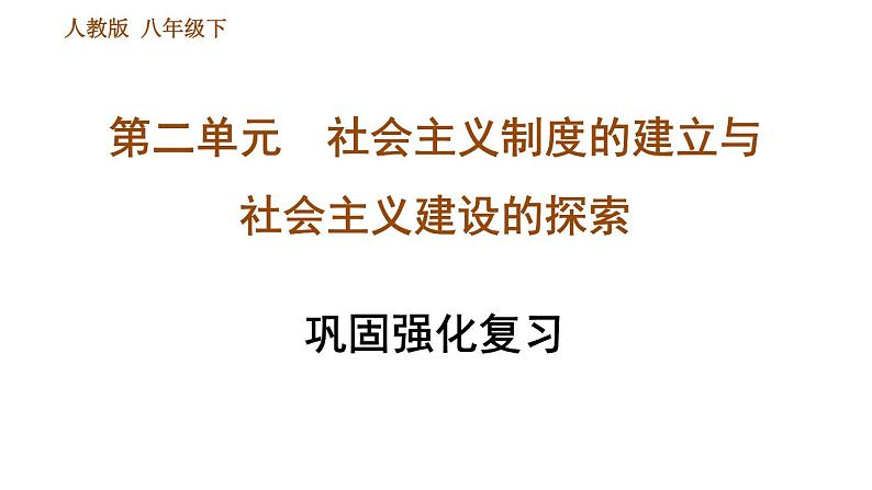 人教版八年级下册历史 第2单元 巩固强化复习 习题课件第1页