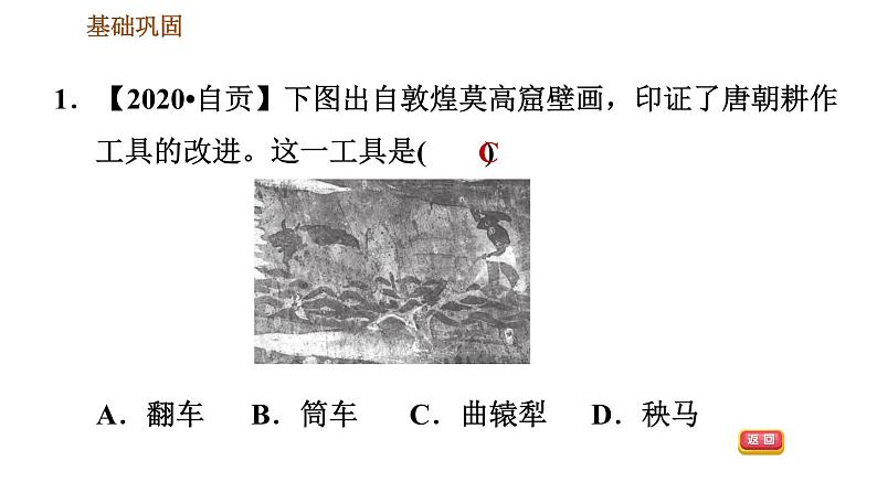 人教版七年级下册历史 第1单元 第3课　盛唐气象 习题课件 (2)第3页