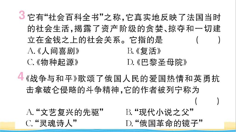 九年级历史下册第二单元第二次工业革命和近代科学文化第7课近代科学与文化作业课件新人教版04