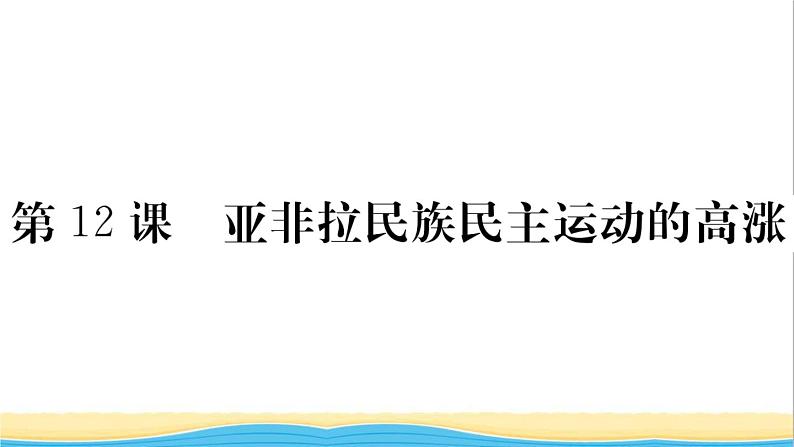 九年级历史下册第三单元第一次世界大战和战后初期的世界第12课亚非拉民族民主运动的高涨作业课件新人教版第1页