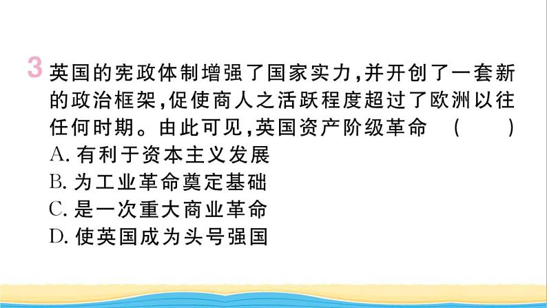 九年级历史下册期末专题复习专题一资本主义发展史作业课件新人教版04