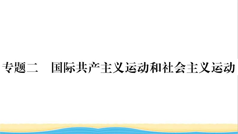 九年级历史下册期末专题复习专题二国际共产主义运动和社会主义运动作业课件新人教版第1页