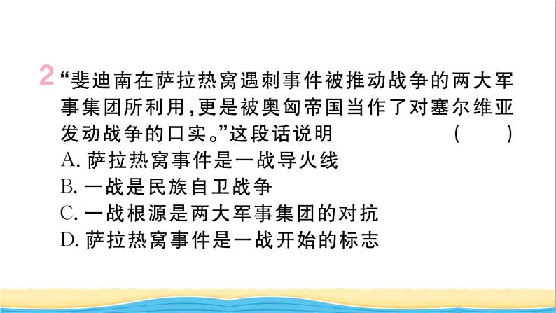 九年级历史下册期末专题复习专题三两次世界大战和战后国际格局的演变作业课件新人教版第3页