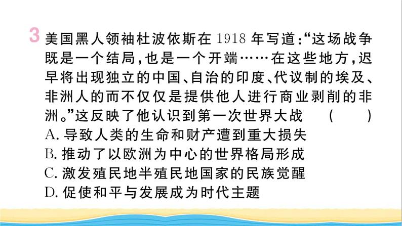 九年级历史下册期末专题复习专题三两次世界大战和战后国际格局的演变作业课件新人教版第4页