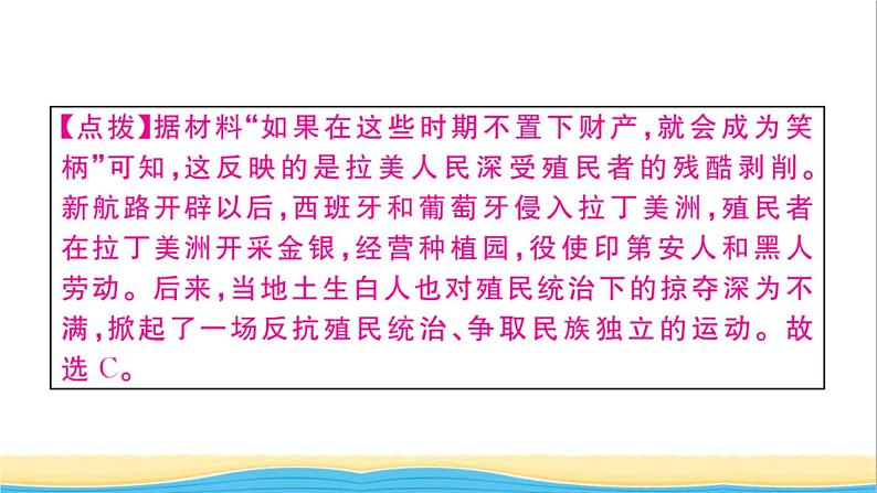 九年级历史下册第一单元殖民地人民的反抗与资本主义制度的扩展第1课殖民地人民的反抗斗争作业课件新人教版第3页