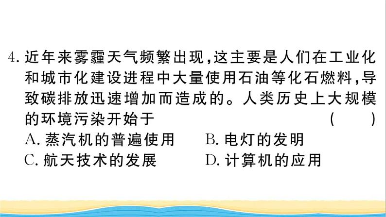 九年级历史下册第二单元第二次工业革命和近代科学文化第6课工业化国家的社会变化作业课件新人教版第7页