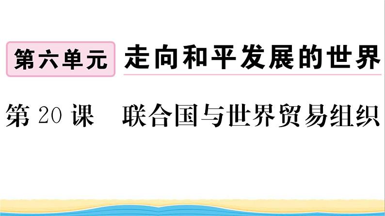 九年级历史下册第六单元走向和平发展的世界第20课联合国与世界贸易组织作业课件新人教版01