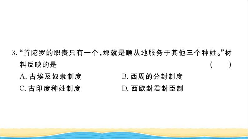 九年级历史上学期期中检测卷作业课件新人教版04