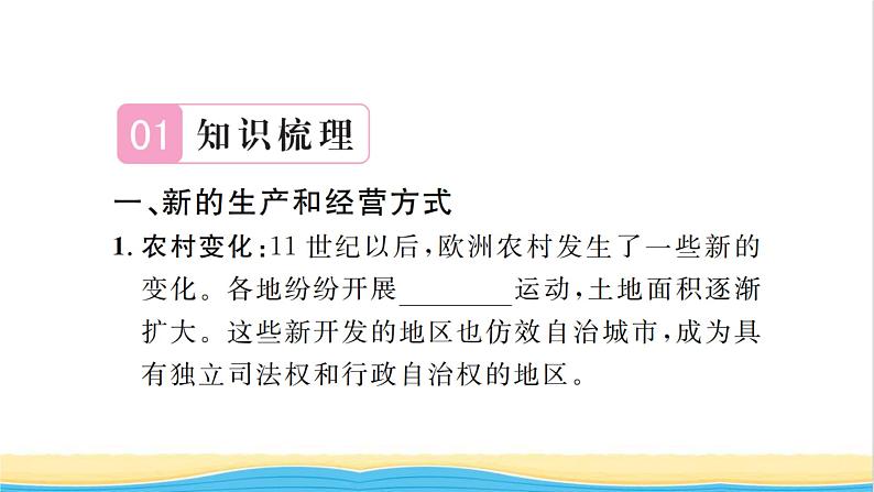 九年级历史上册第五单元走向近代第13课西欧经济和社会的发展习题课件新人教版02