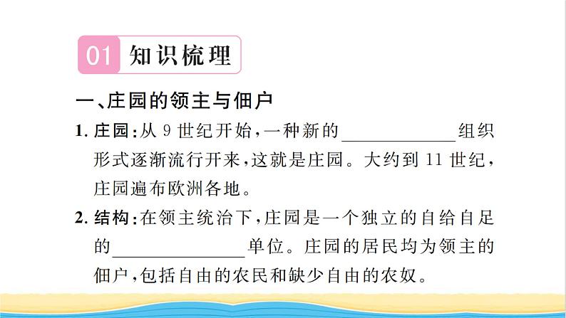 九年级历史上册第三单元封建时代的欧洲第8课西欧庄园习题课件新人教版02