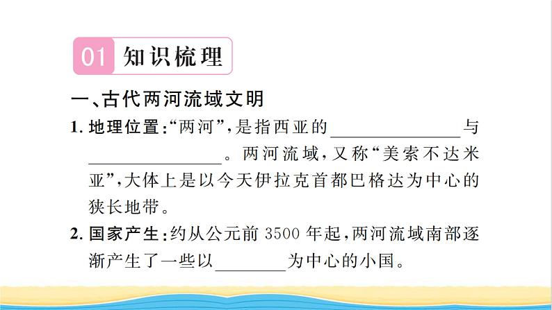 九年级历史上册第一单元古代亚非文明第2课古代两河流域习题课件新人教版02