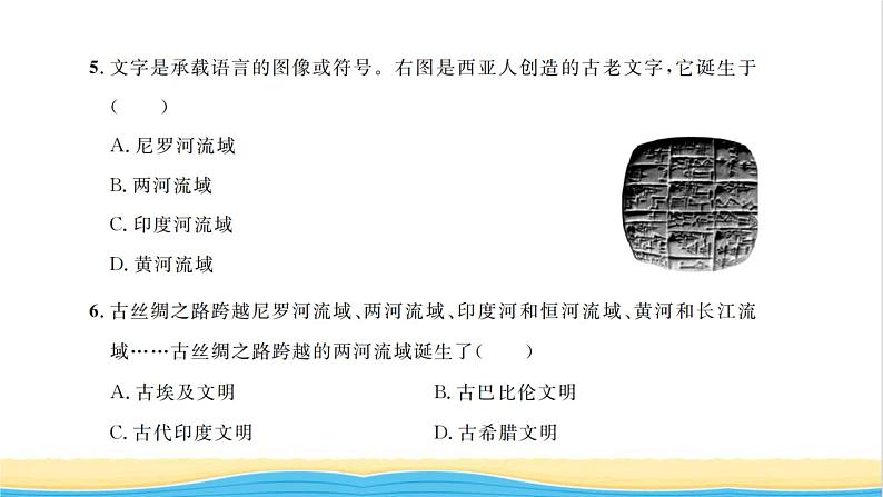 九年级历史上册第一单元古代亚非文明单元检测卷习题课件新人教版第4页