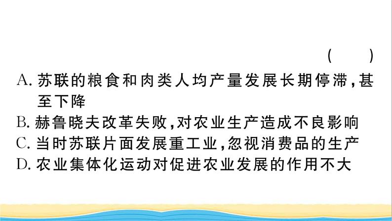 九年级历史下册专题二国际共产主义运动和社会主义运动作业课件新人教版08