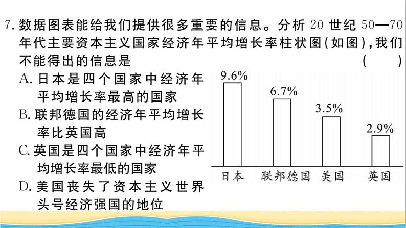 九年级历史下册第五单元二战后的世界变化第六单元检测卷作业课件新人教版07