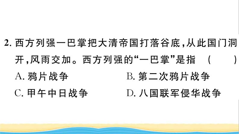 八年级历史上册期末专题复习一中国近代史上的侵略与反抗作业课件新人教版03