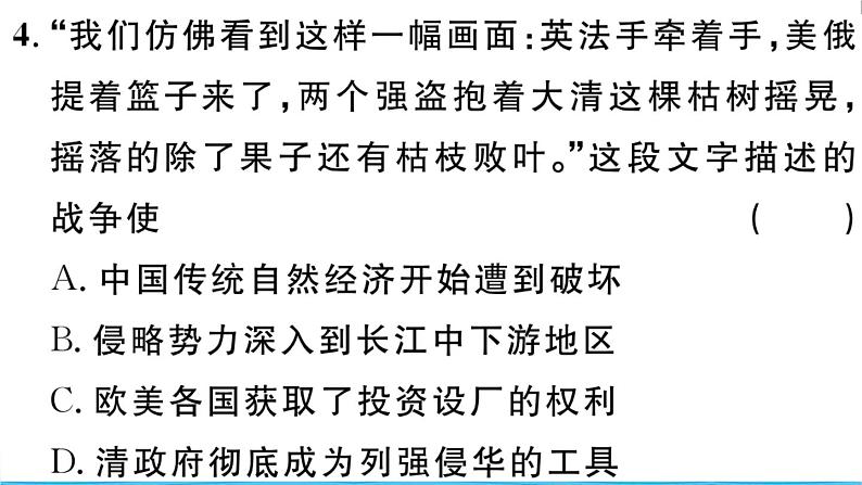 八年级历史上册期末专题复习一中国近代史上的侵略与反抗作业课件新人教版05