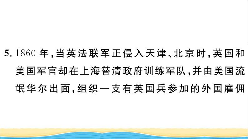 八年级历史上册期末专题复习一中国近代史上的侵略与反抗作业课件新人教版07