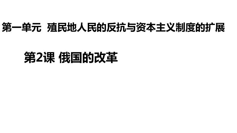 2021--2022学年部编版九年级历史下册 第2课 俄国的改革课件 (共计26张PPT)01