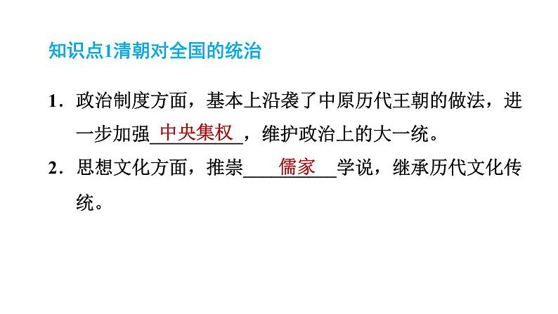 人教版七年级下册历史 第3单元 第18课　统一多民族国家的巩固和发展 习题课件02