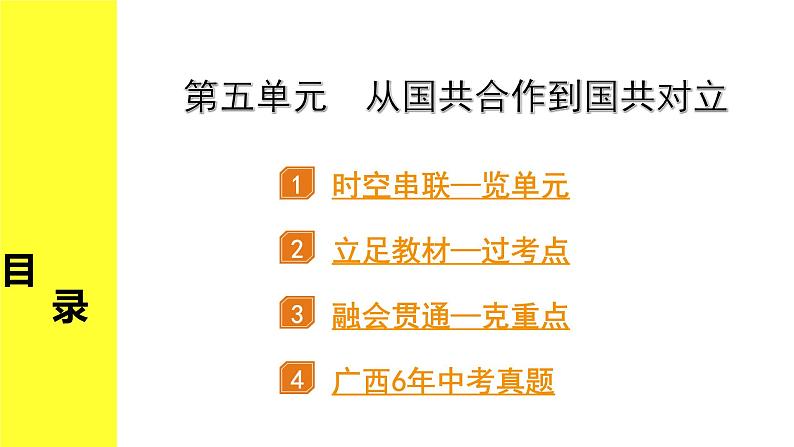 历史中考复习 2. 板块二　中国近代史 5. 第五单元　从国共合作到国共对立 PPT课件第2页