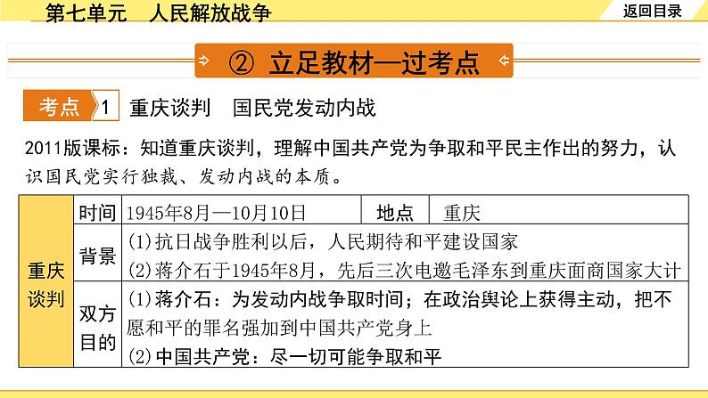 历史中考复习 2. 板块二　中国近代史 7. 第七单元　人民解放战争 PPT课件第5页