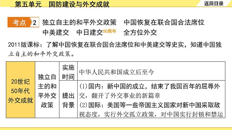 历史中考复习 3. 板块三　中国现代史 5. 第五单元　国防建设与外交成就 PPT课件08