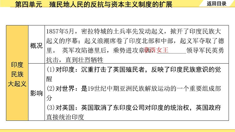 历史中考复习 5. 板块五　世界近代史 4. 第四单元　殖民地人民的反抗与资本主义制度的扩展 PPT课件08