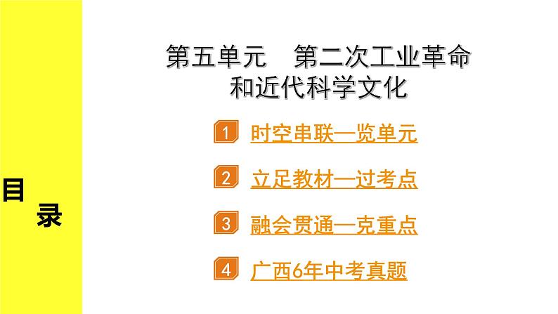 历史中考复习 5. 板块五　世界近代史 5. 第五单元　第二次工业革命和近代科学文化 PPT课件02