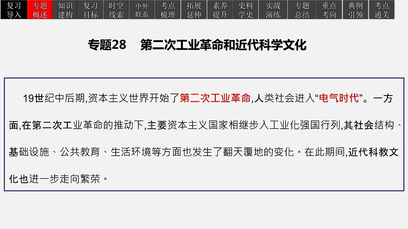 2022年中考历史一轮复习考点全解全析专题28  第二次工业革命和近代科学文化-课件PPT04