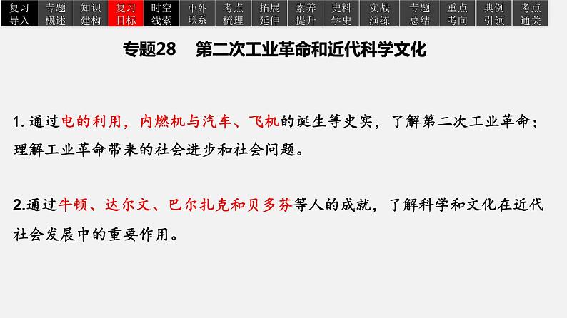 2022年中考历史一轮复习考点全解全析专题28  第二次工业革命和近代科学文化-课件PPT06