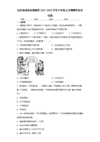 山东省济南市槐荫区2021-2022学年八年级上学期期中历史试题（word版 含答案）