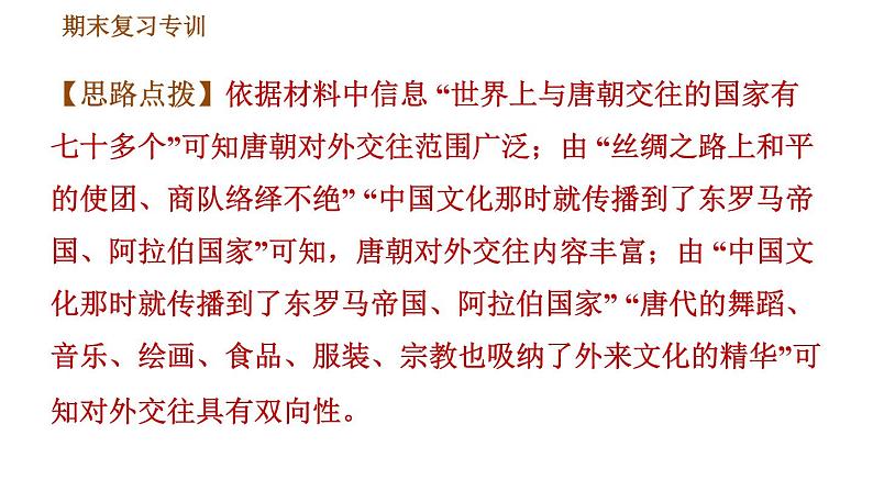 人教版七年级下册历史 期末复习提升之专项训练 习题课件08