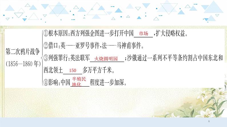 6中国近代史一、中国开始沦为半殖民地半封建社会 中考历史总复习课件第6页