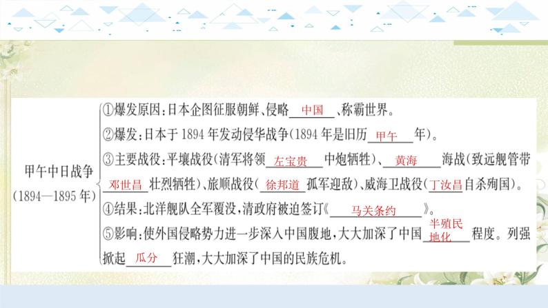 7中国近代史二、近代化的早起探索与民族危机的加剧 中考历史总复习课件05