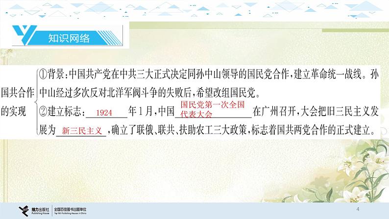 10中国近代史五、从国共合作到国共对立 中考历史总复习课件04