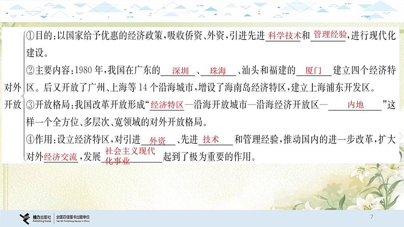 14中国现代史二、中国特色社会主义道路 中考历史总复习课件07